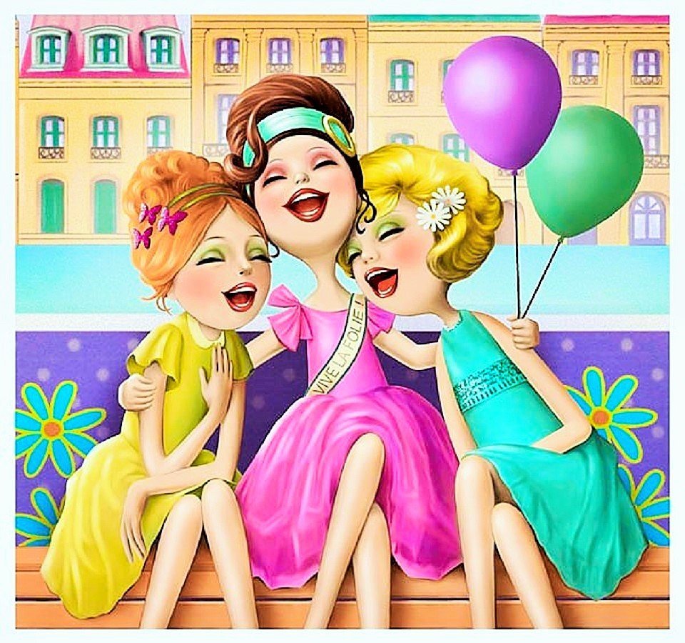 Открытка с днём рождения Happy Birthday