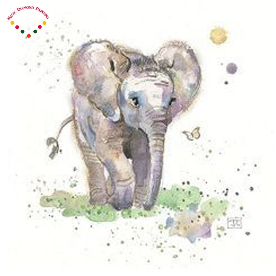 Акварельные милые слоны