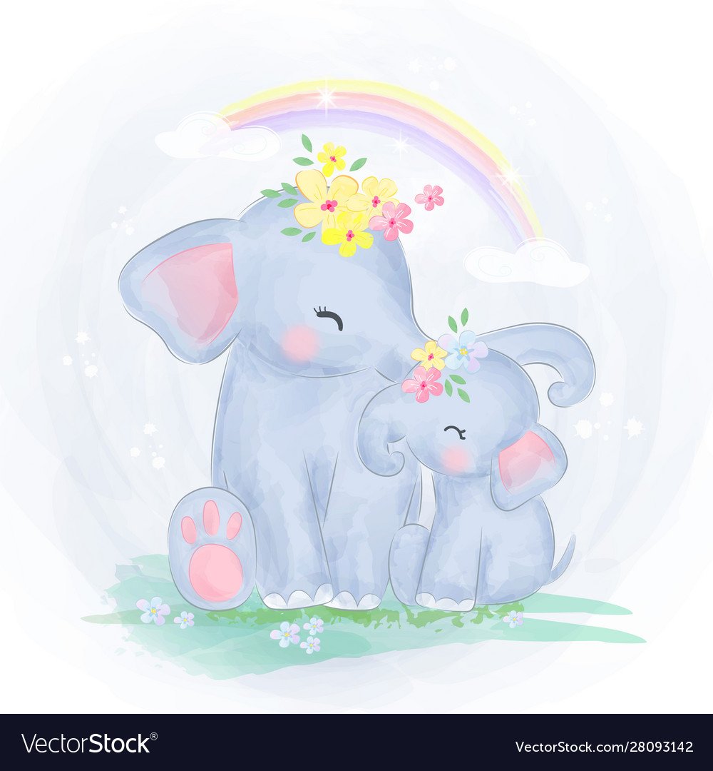 Иллюстрации маме слоники