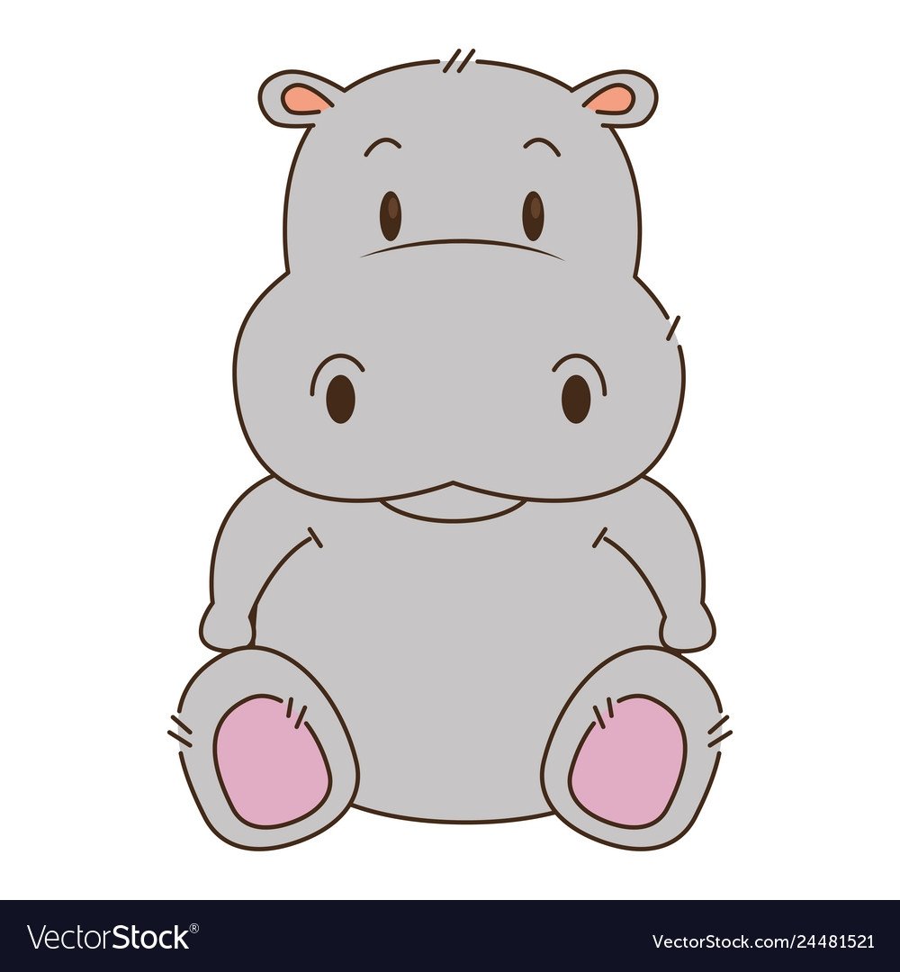 Милый Бегемотик вектор
