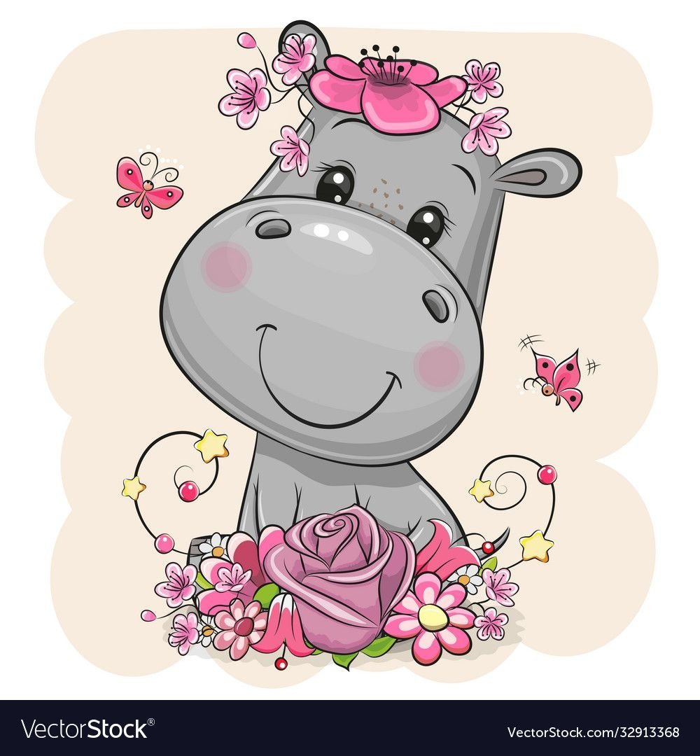 Бегемотик с цветочком