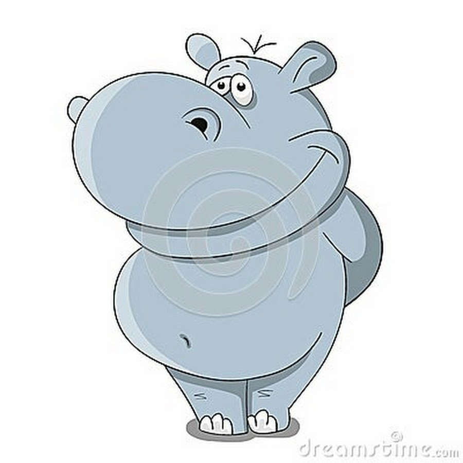 Бегемотик милый мультяшный