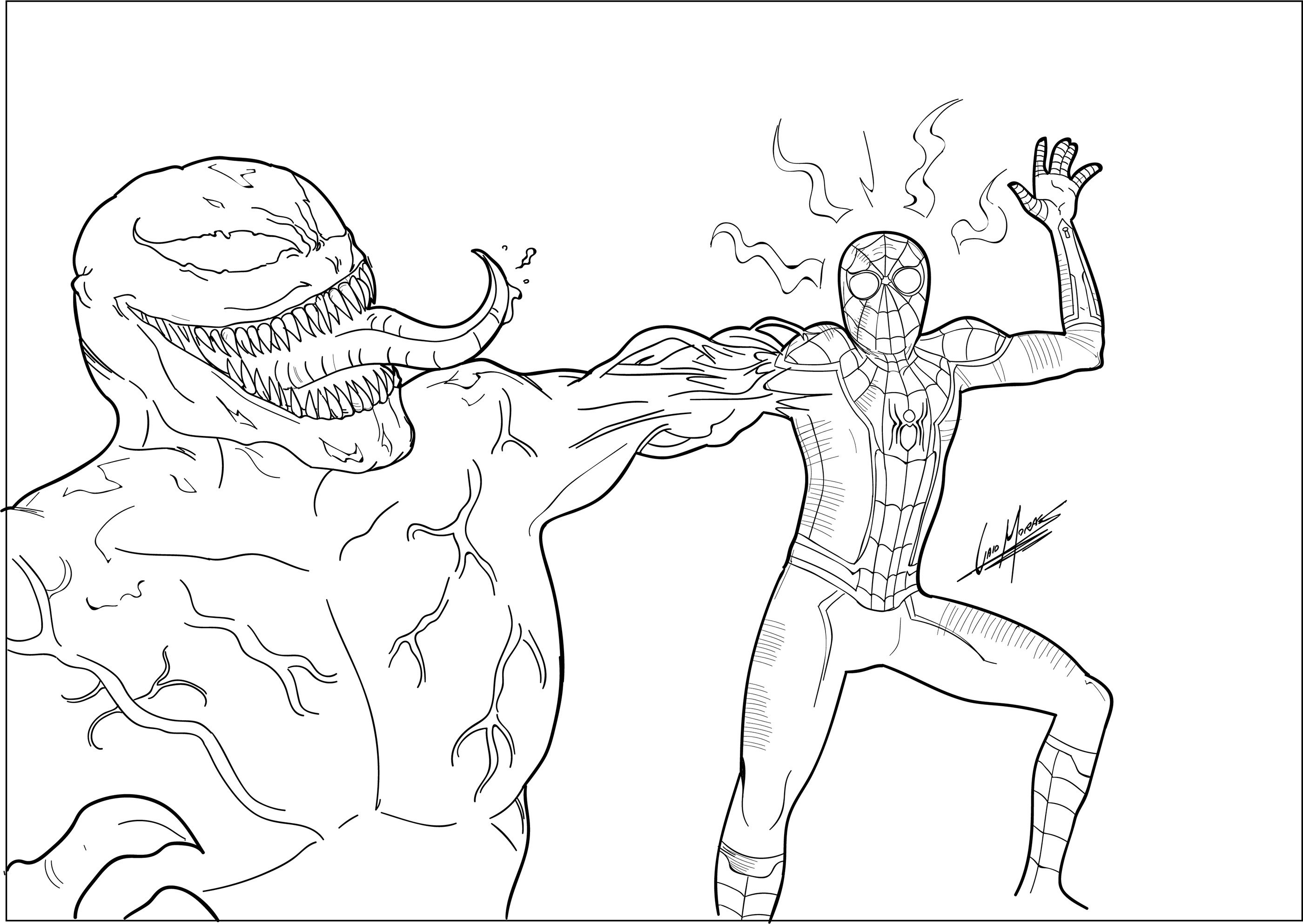 Тв мен рисунок. Веном vs Spider man drawing. Рисовать человек паук против Венома. Венома рисунок дорисовать. Венома чтобы я мог его раскрашивать.