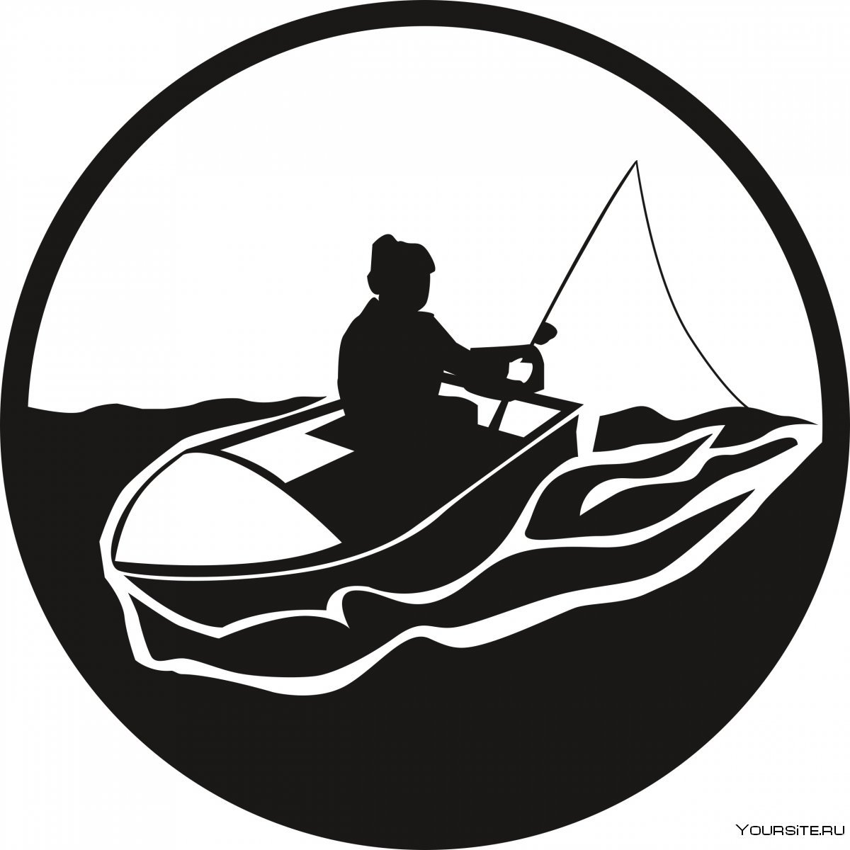 Силуэт рыбака