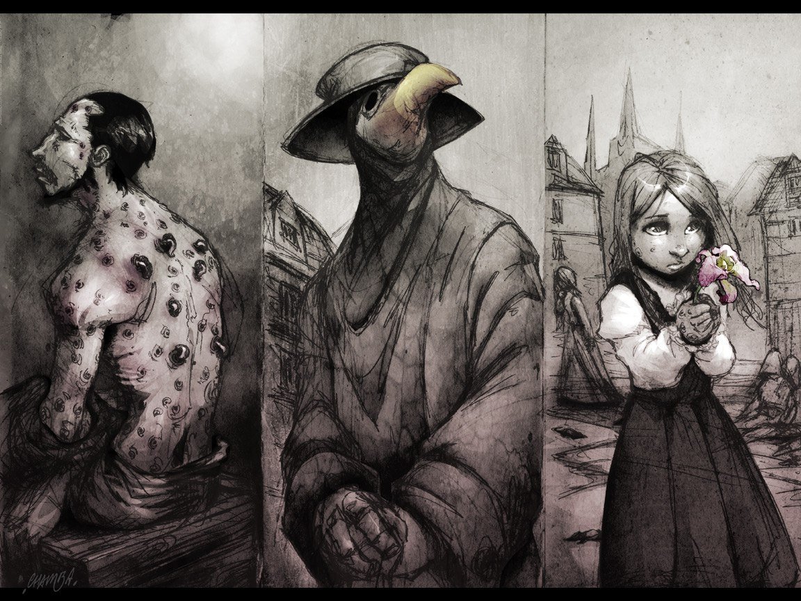 Бубонная чума 1665 Чумной доктор