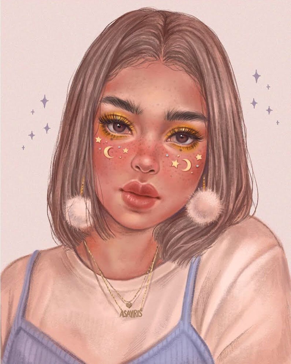 Эстетичные девушки нарисованные