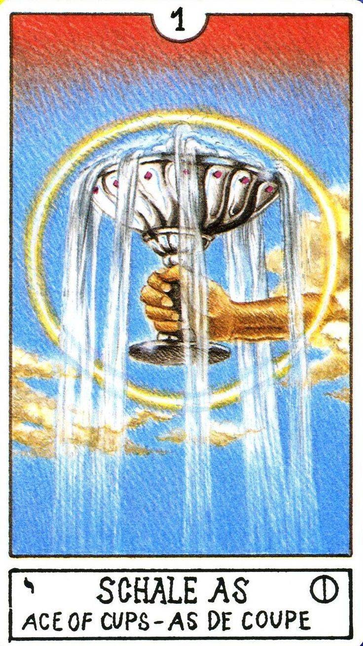 Карта Таро влюбленные с кубками