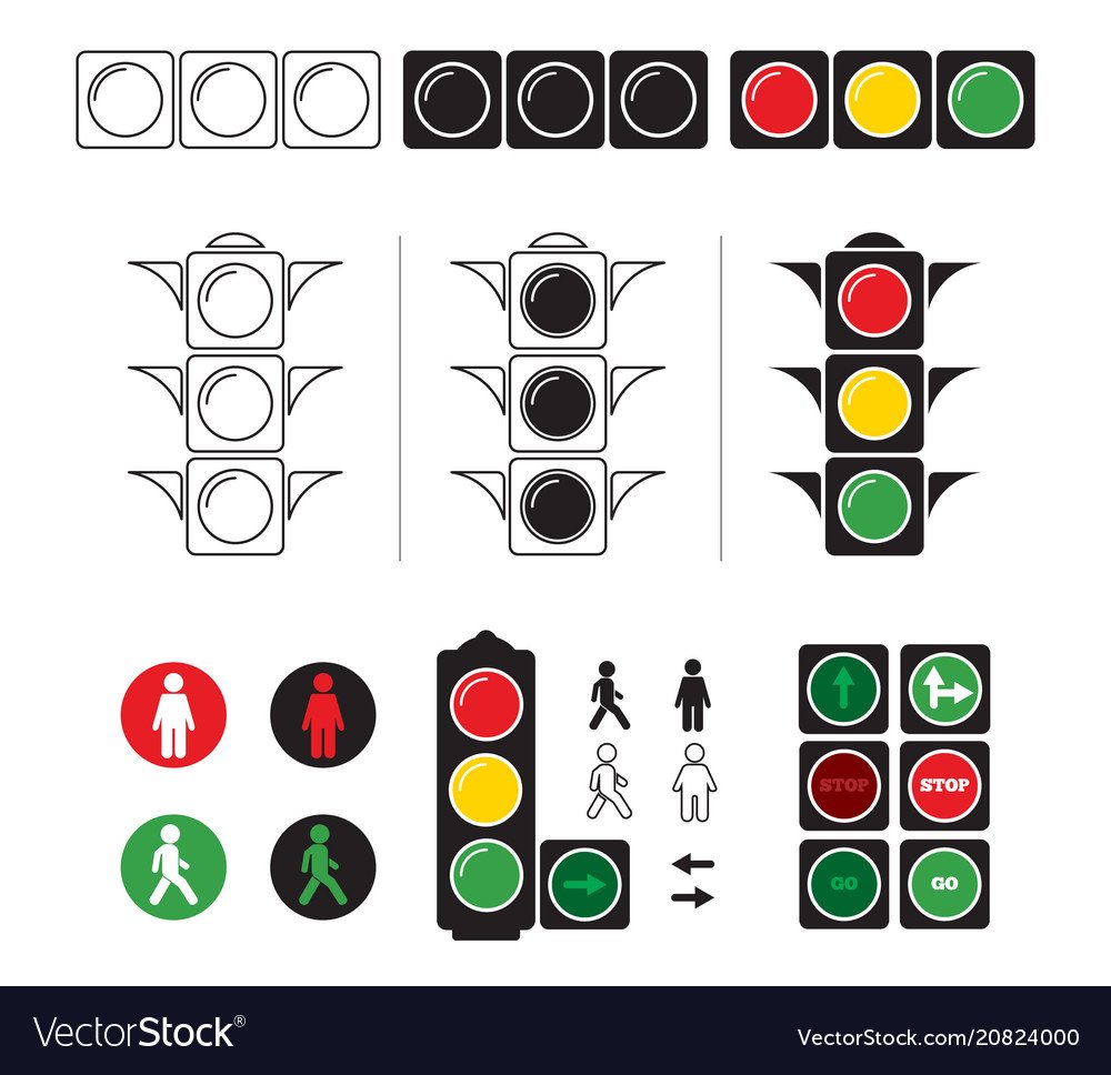 Зеленый знак светофора