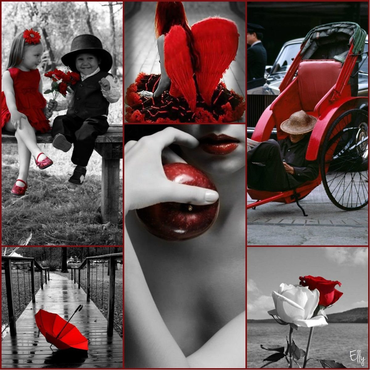 Чб с красным акцентом