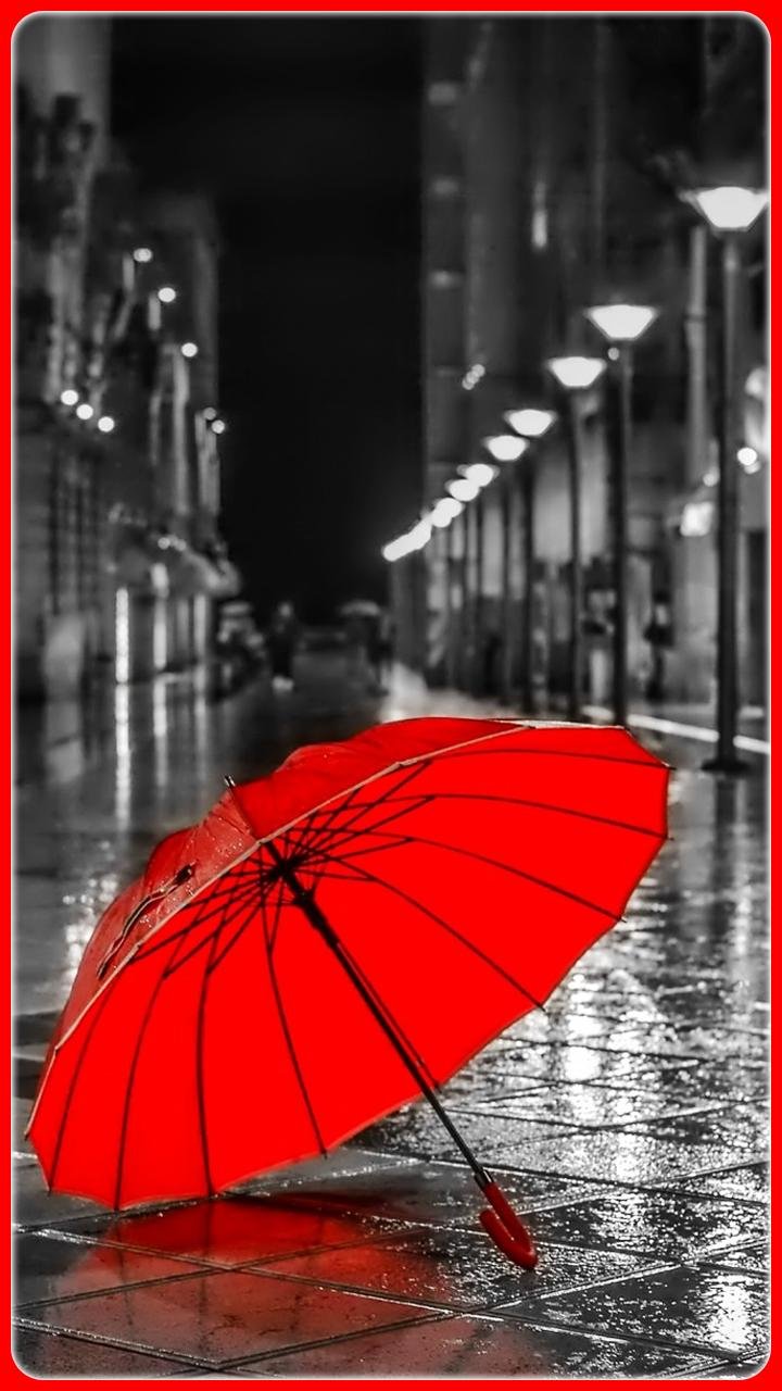 Красный зонт