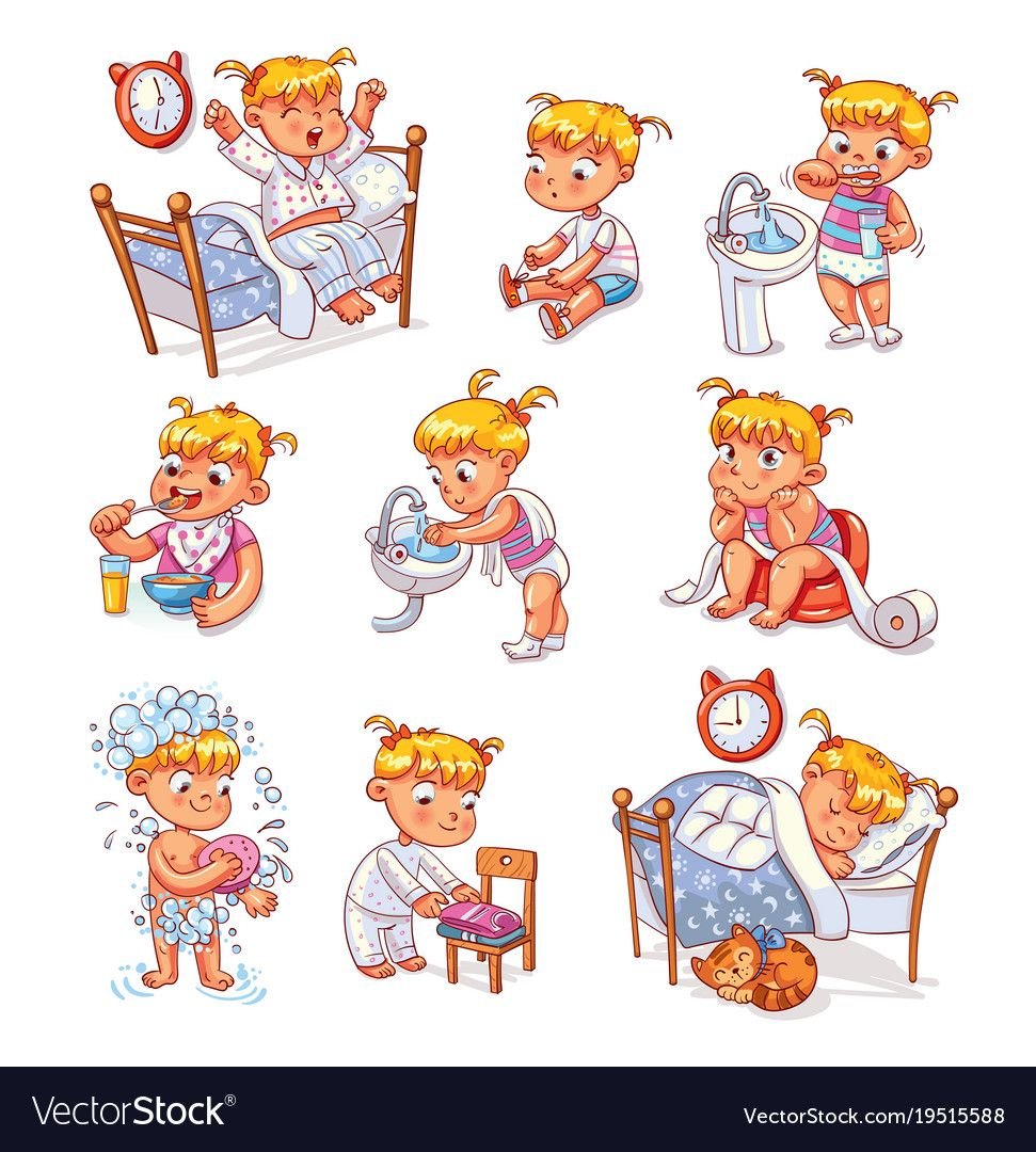 Карточки с распорядком дня для детей