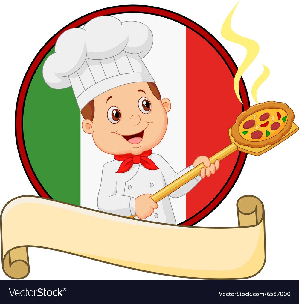 Повар пицца клипарт