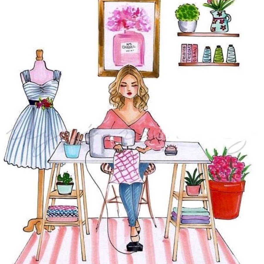 Швея рисунок иллюстрация