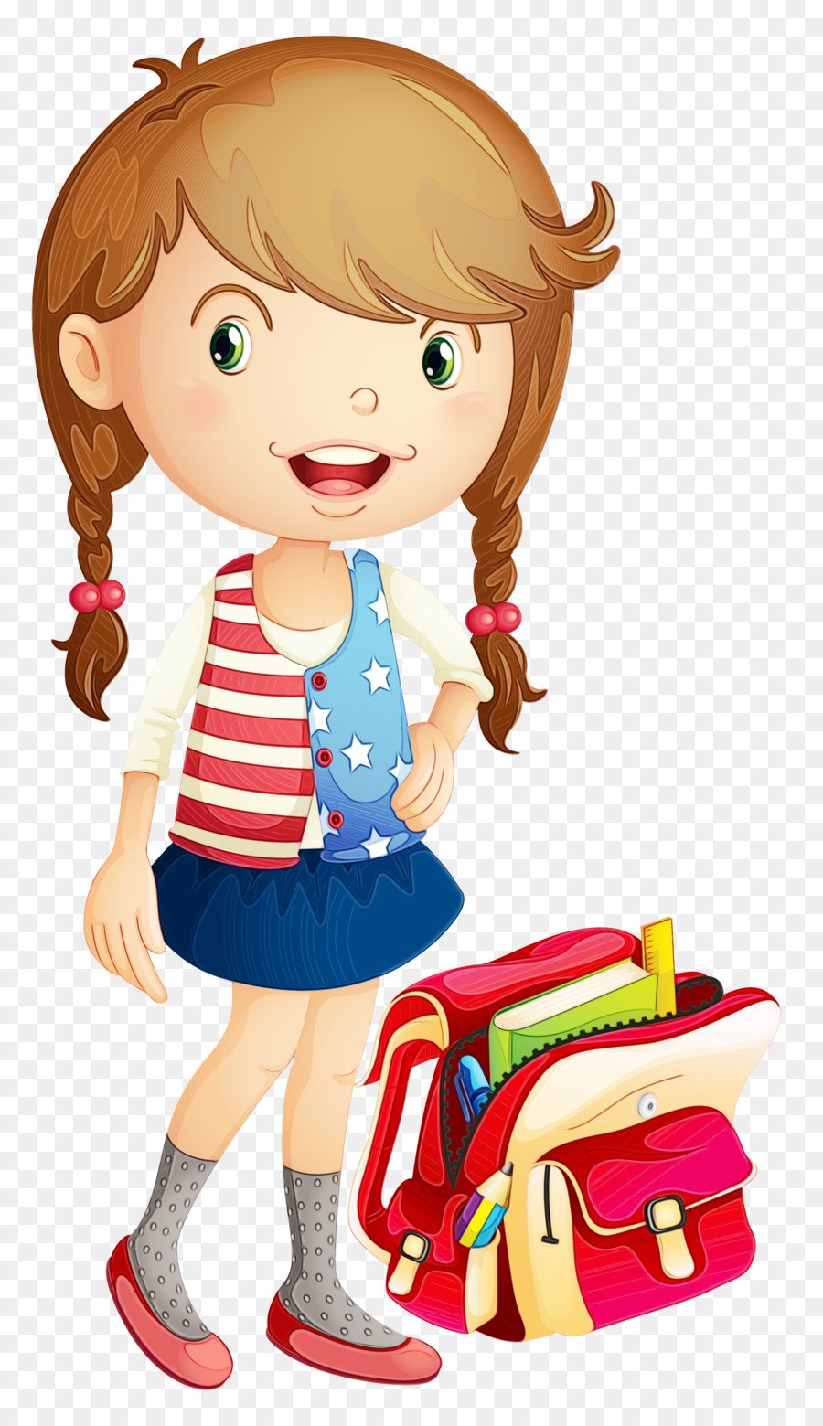 Девочка с сумкой мультяшка