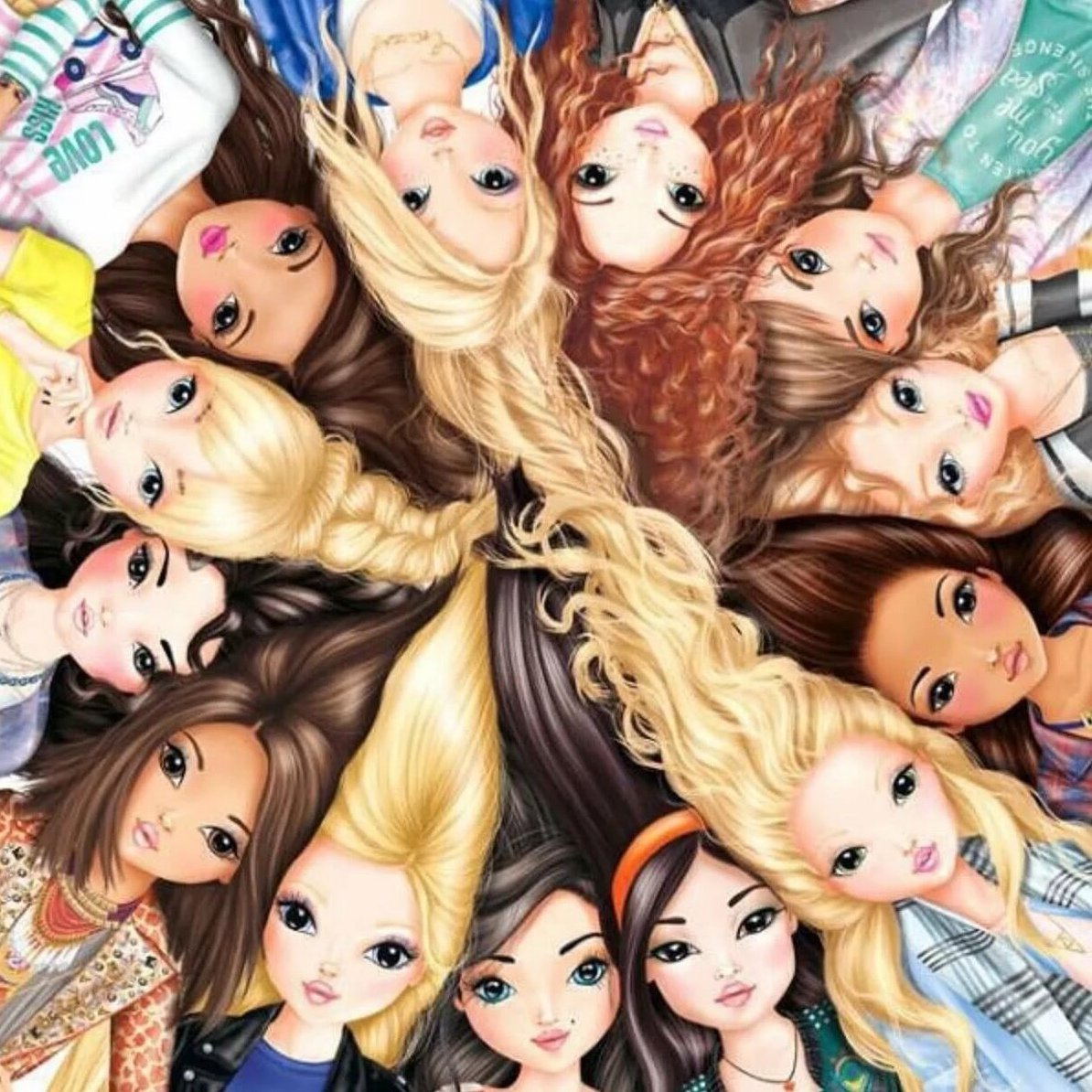 Четыре девушки мультяшные