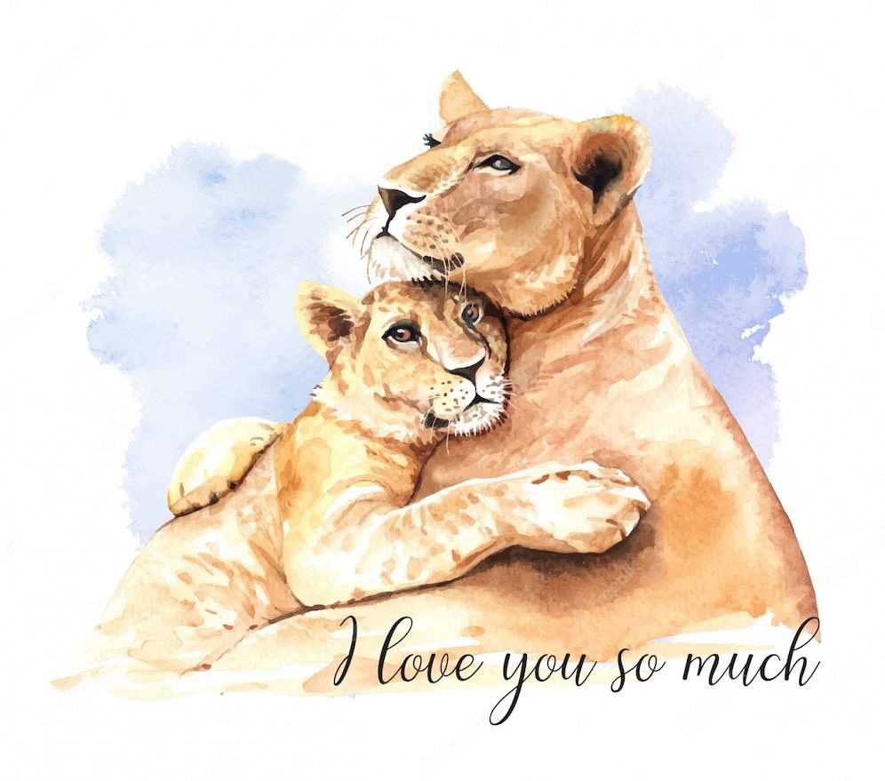 Львица и Львенок рисунок