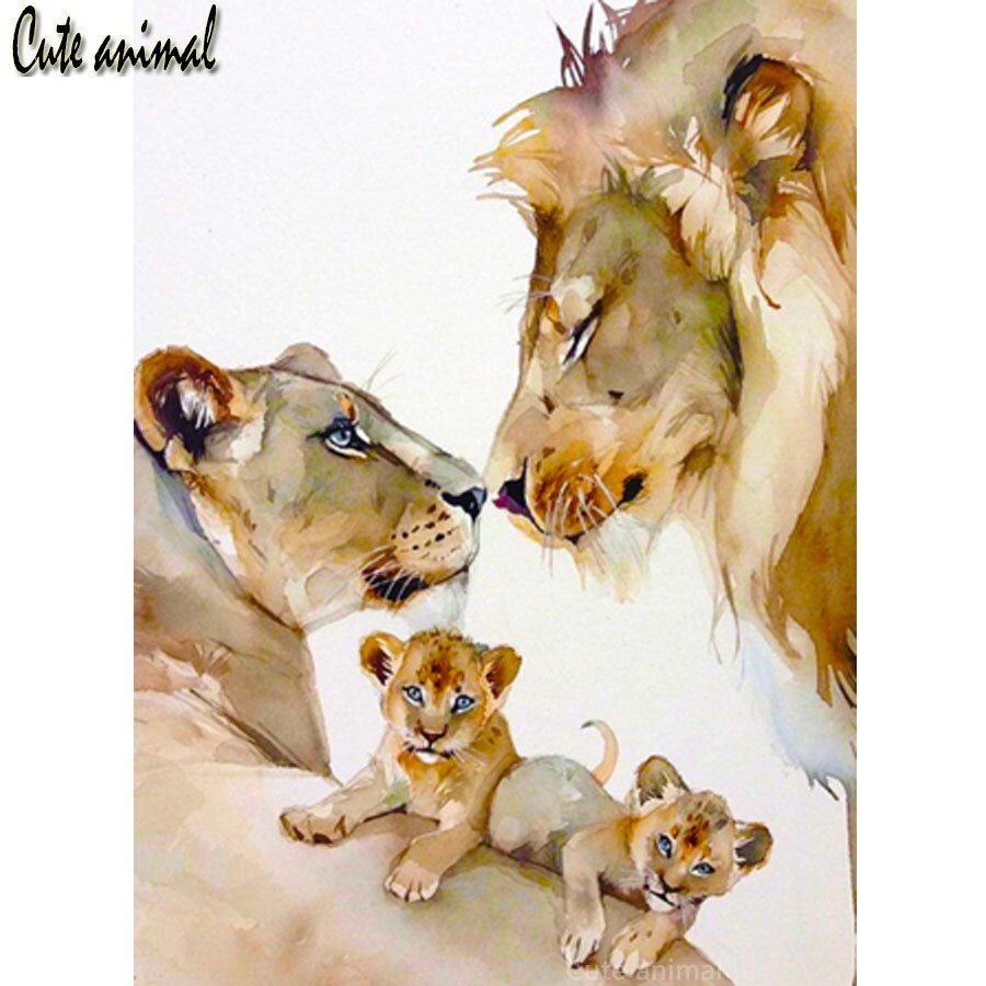 Львиная семья иллюстрация