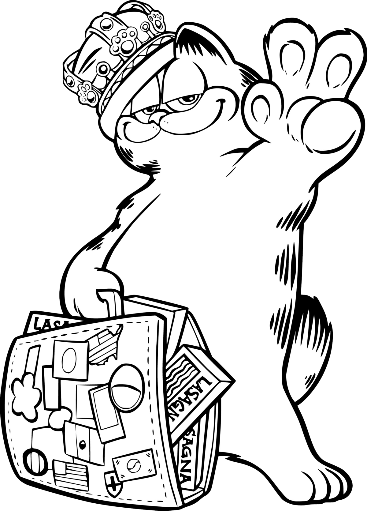 Гарфилд раскраска