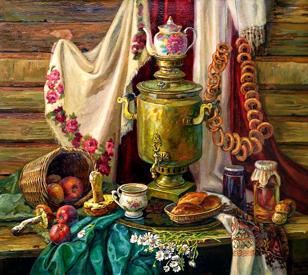 Эдуард Панов художник натюрморты с самоваром