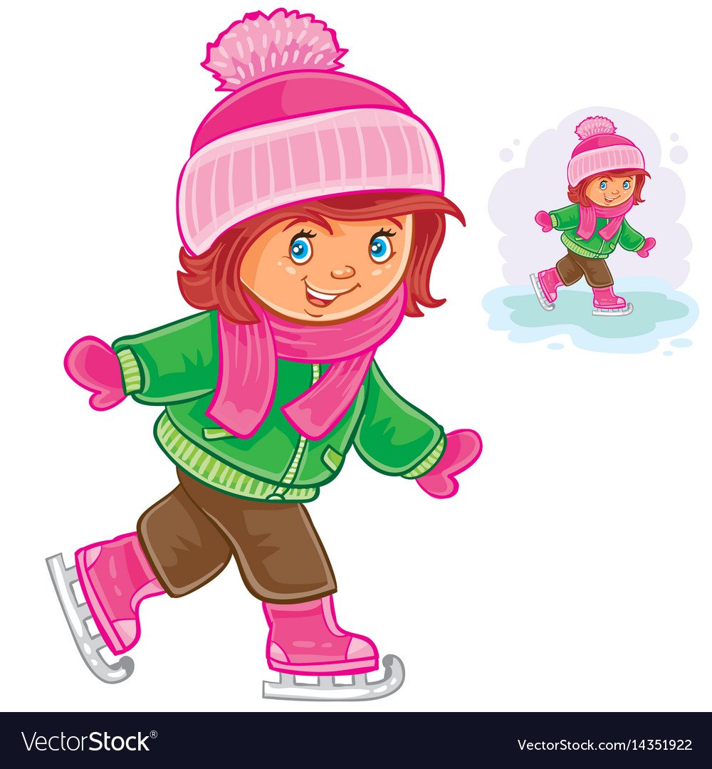 Девочка катается на коньках