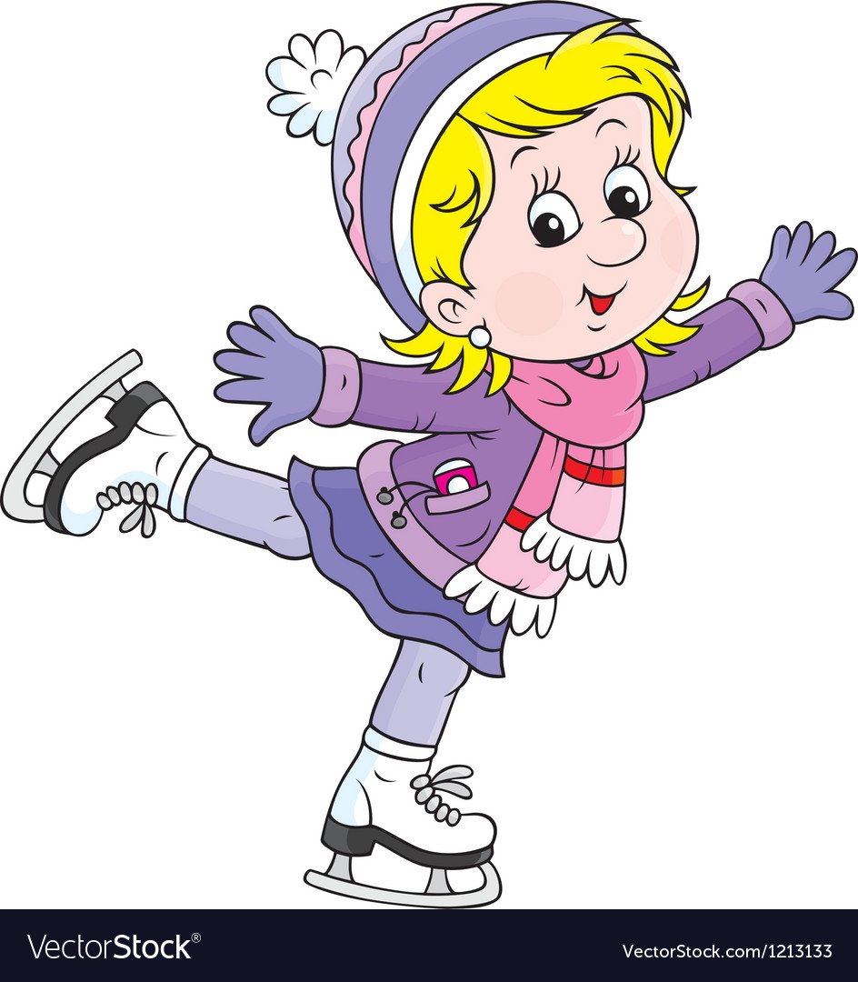 Девочка катается на коньках