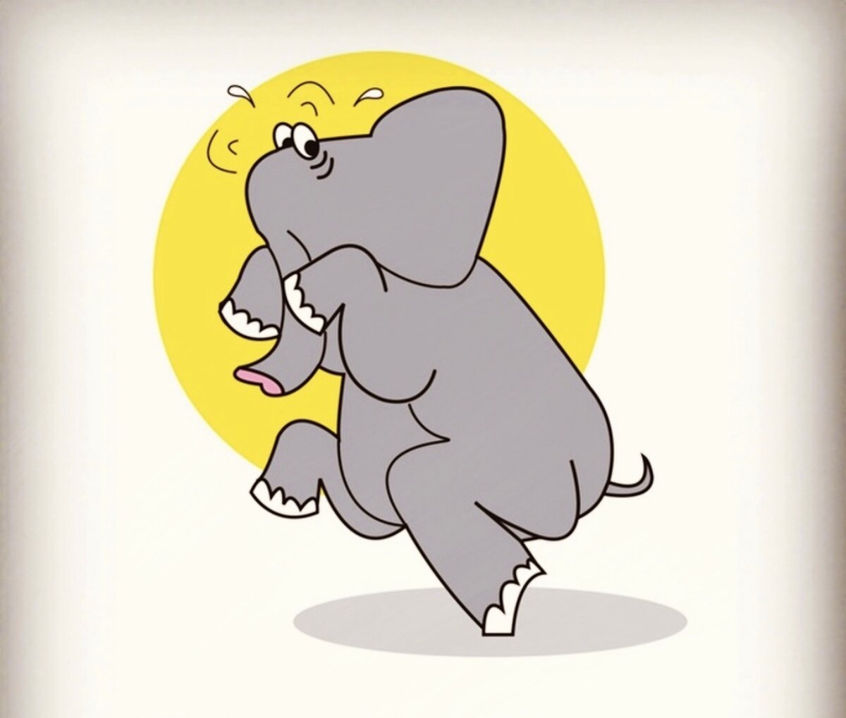 Слон испугался