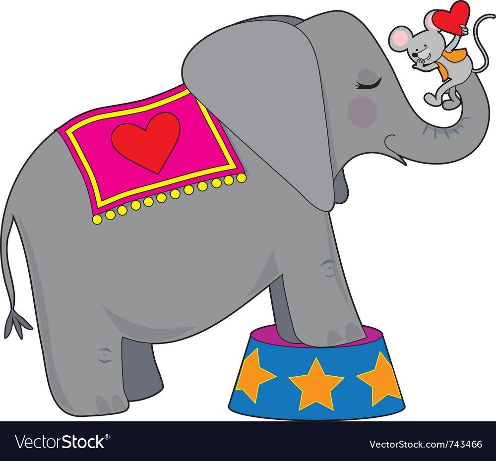 Цирковой слон и мышь