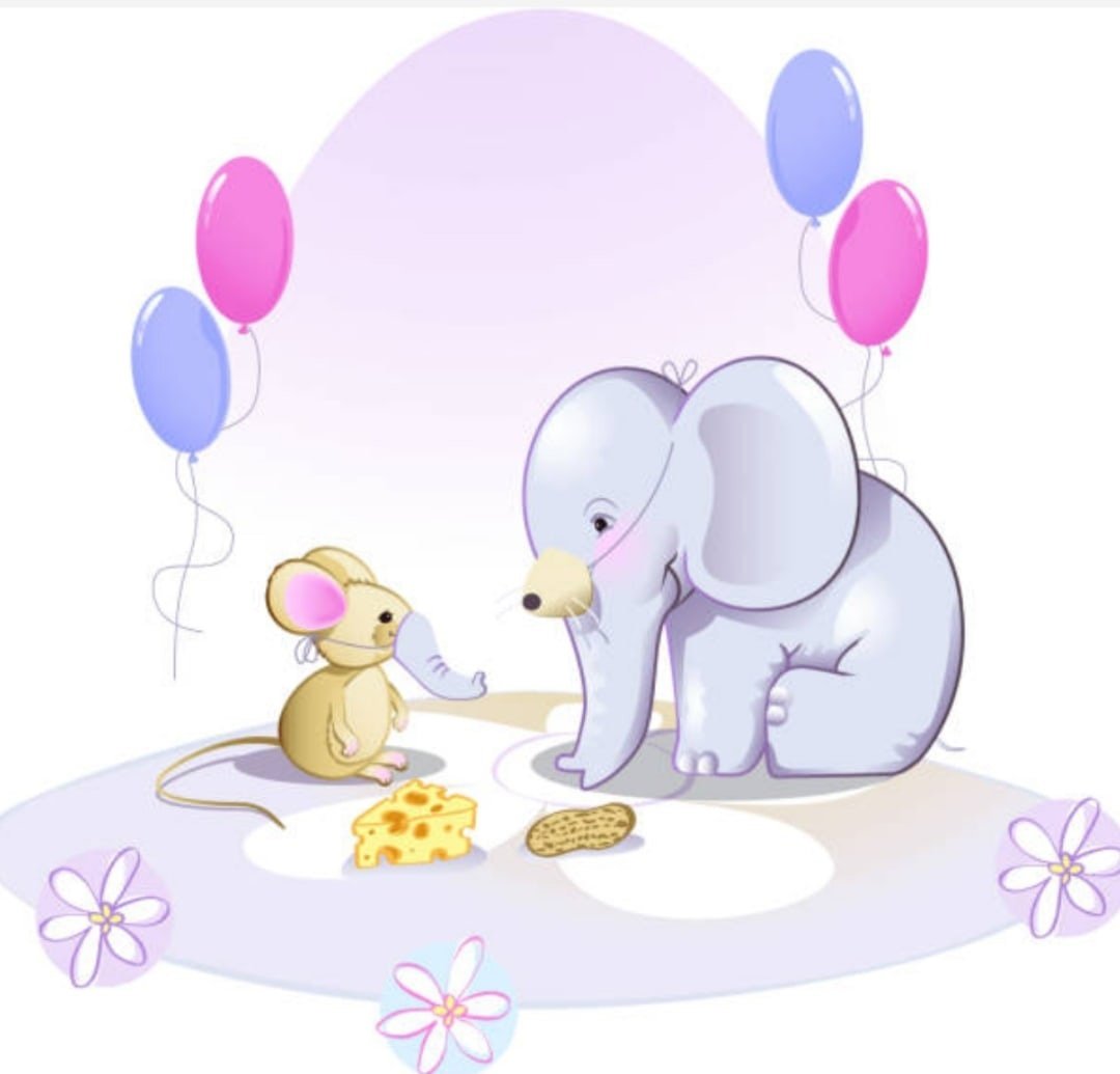 Слоник любит мышку