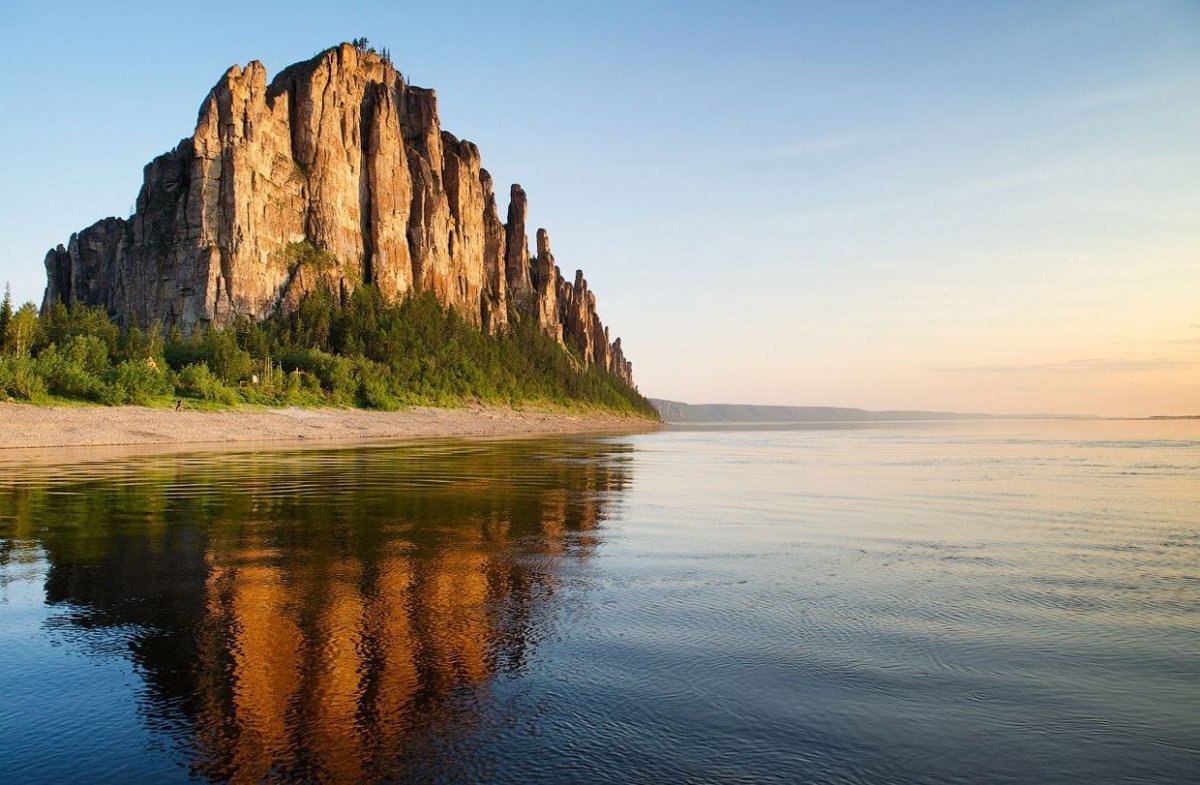 Река Лена зима Ленские столбы