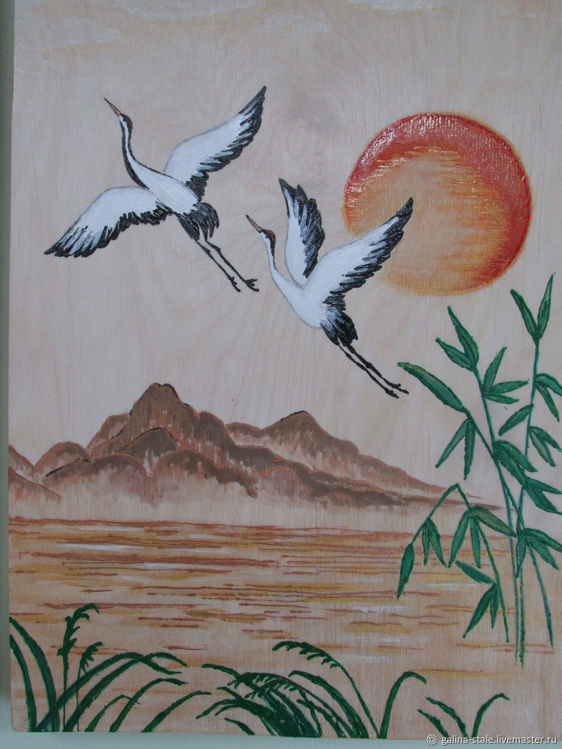 Журавль рисунок