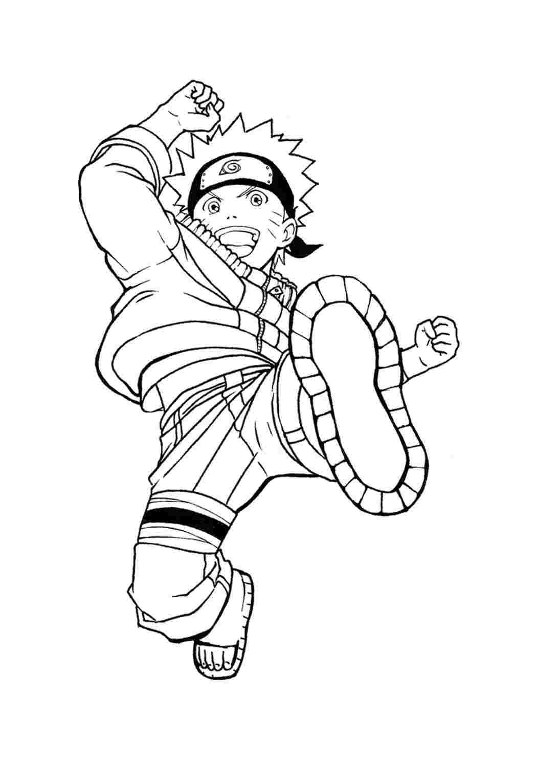 Раскраска Наруто Узумаки