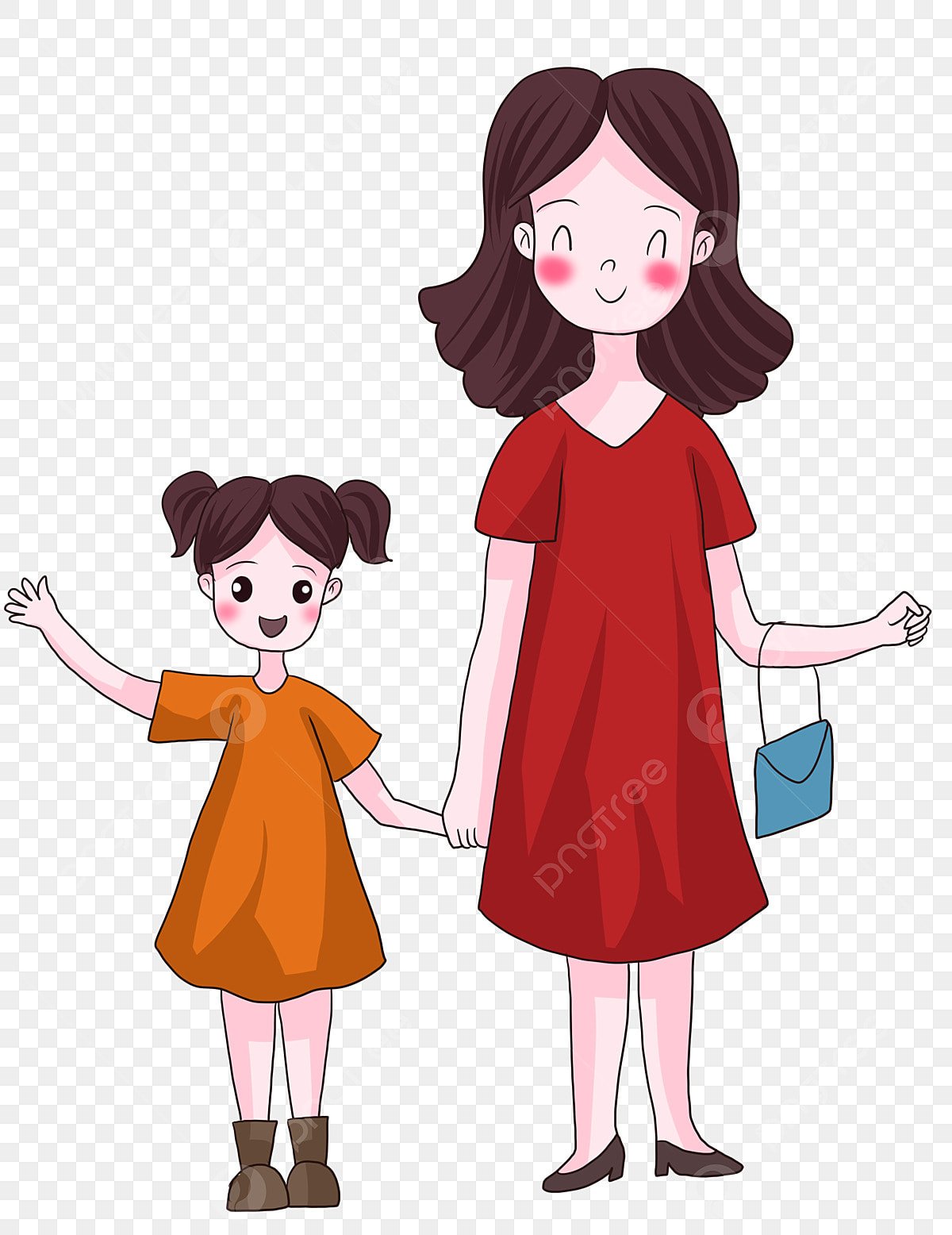 Мать с ребенком мультяшная