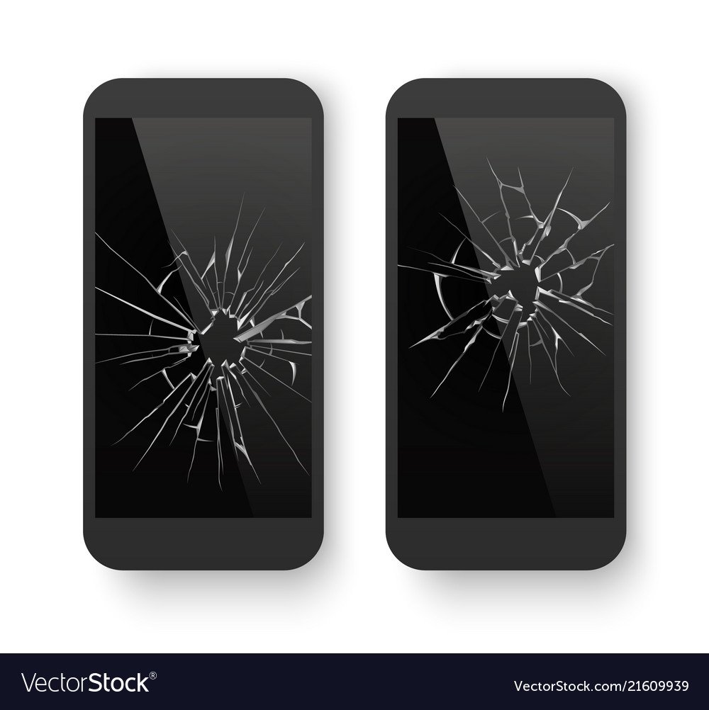 Разбитое стекло смартфона