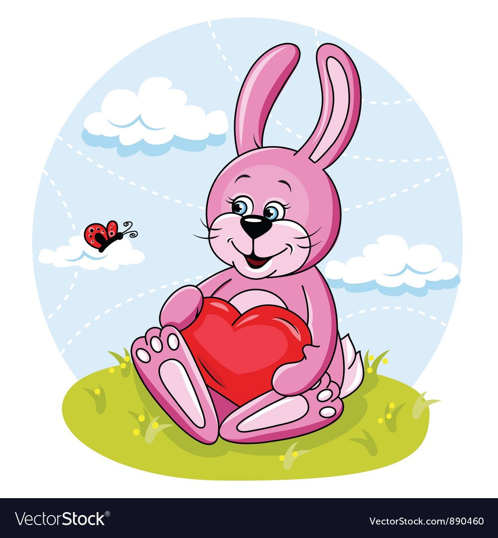 Валентинка с зайцем