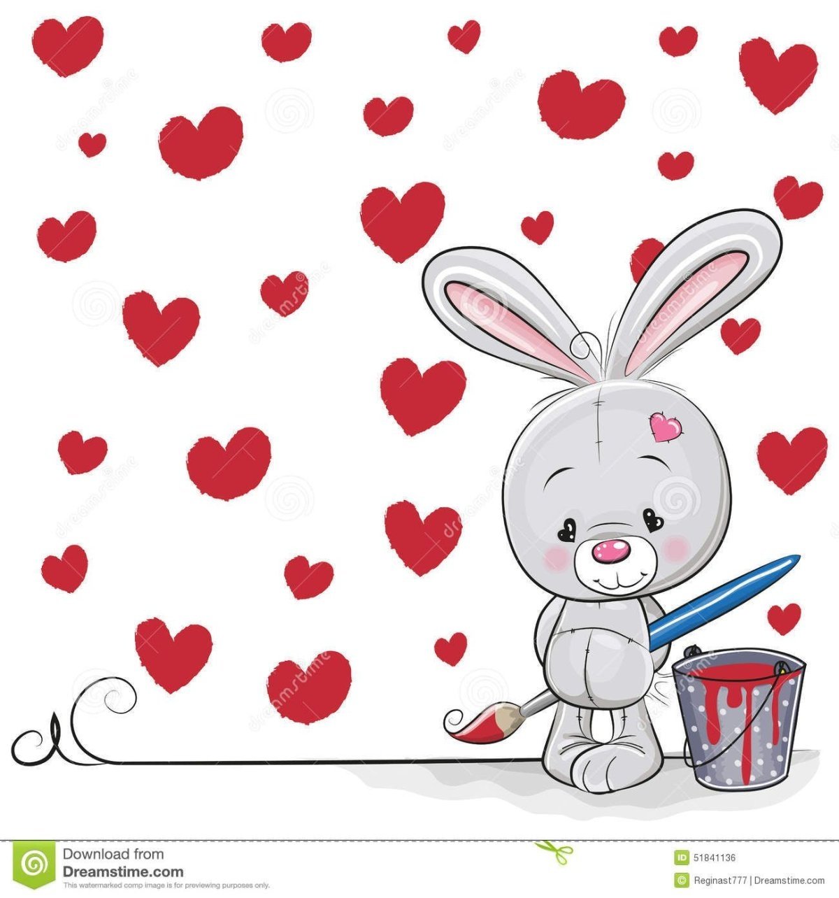 Кролик с сердцем вектор