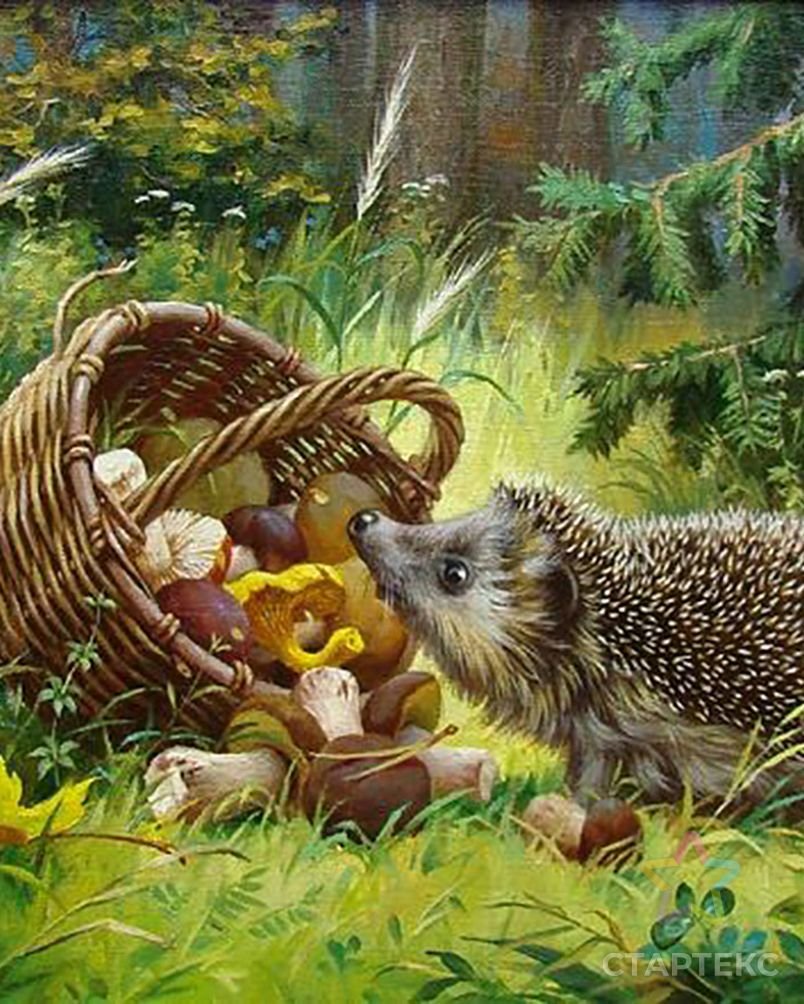 Ежик с корзинкой для детей