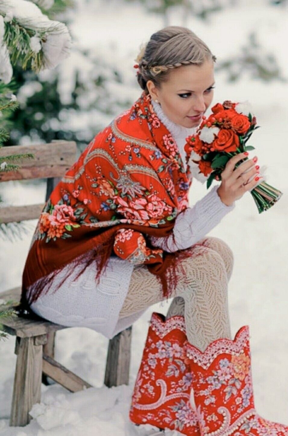 Зимняя одежда в русском стиле