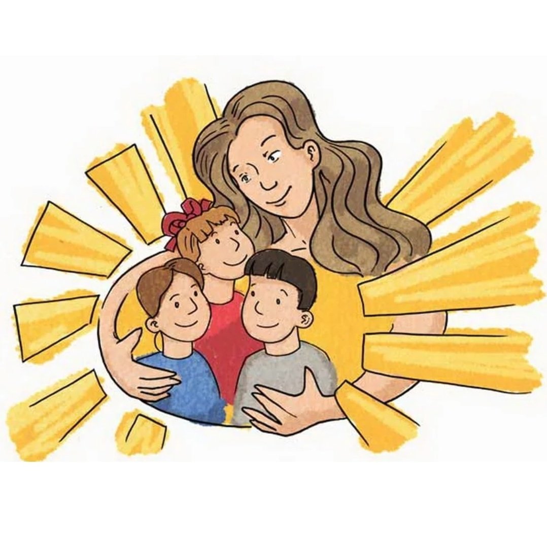 Дети обнимают воспитателя