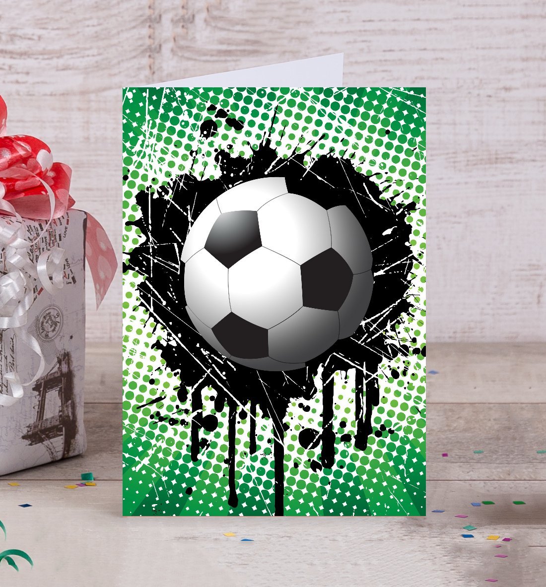 Открытка футбольный мяч