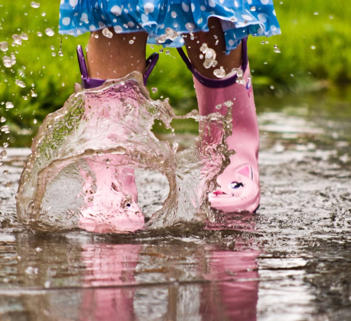 Весна лужи резиновые сапоги