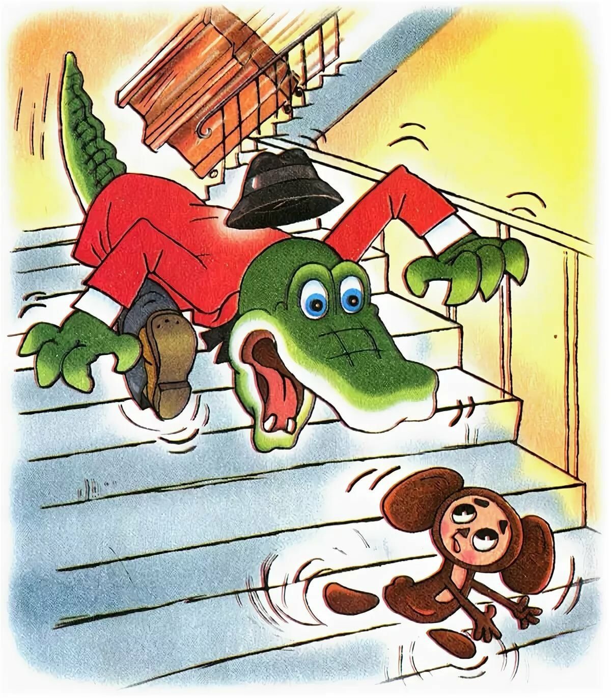 Ну погоди крокодил Гена и Чебурашка