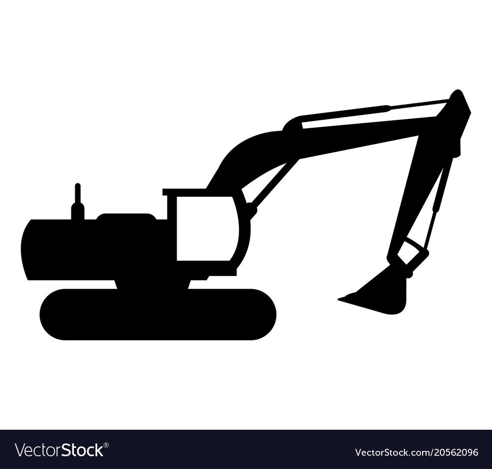 Экскаватор иконка белый фон