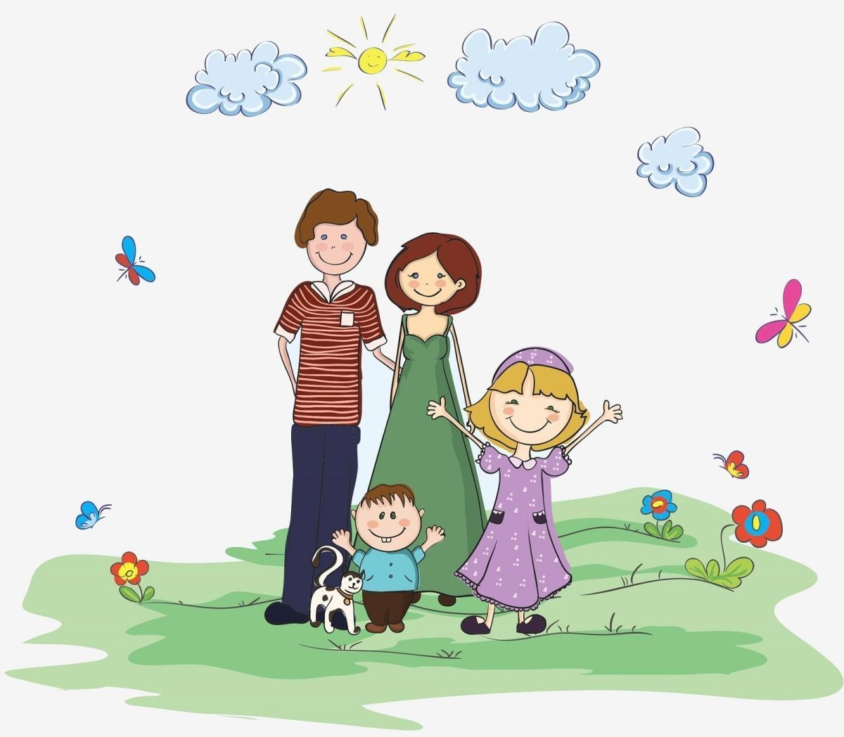 Счастливая семья рисунок