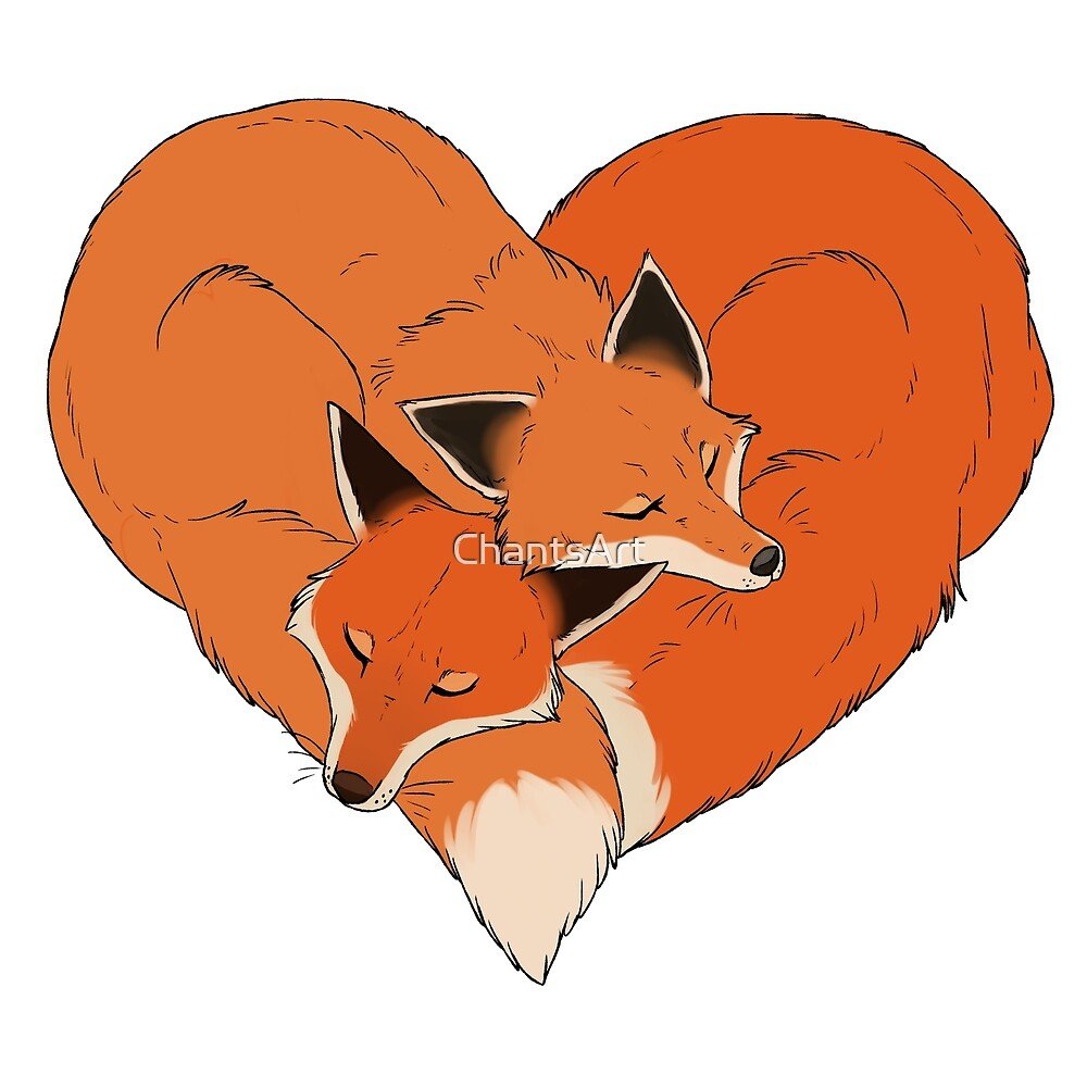 Лис с сердечком