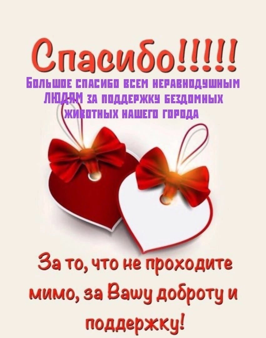 Спасибо за ваше доброе сердце