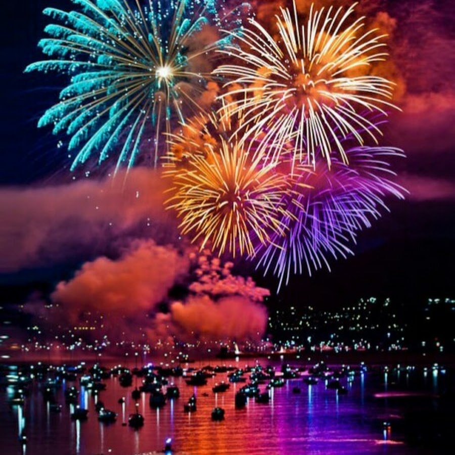 Открытка салют с днем рождения