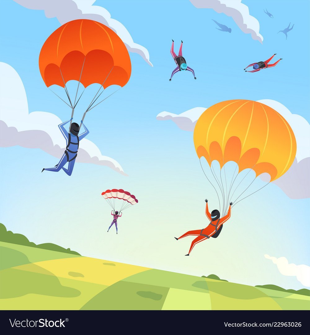 Парашютист рисунок
