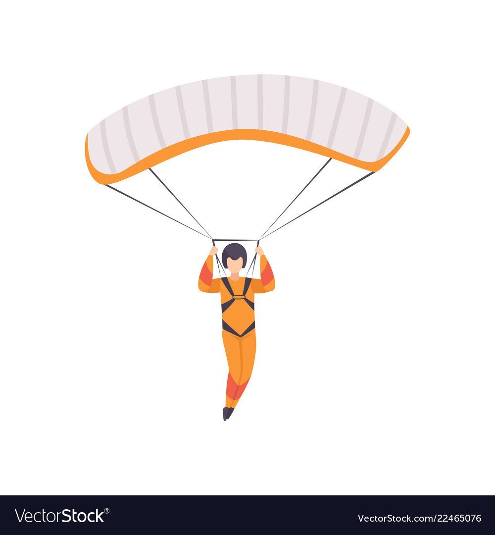 Десантник прыгающий с парашютом вектор