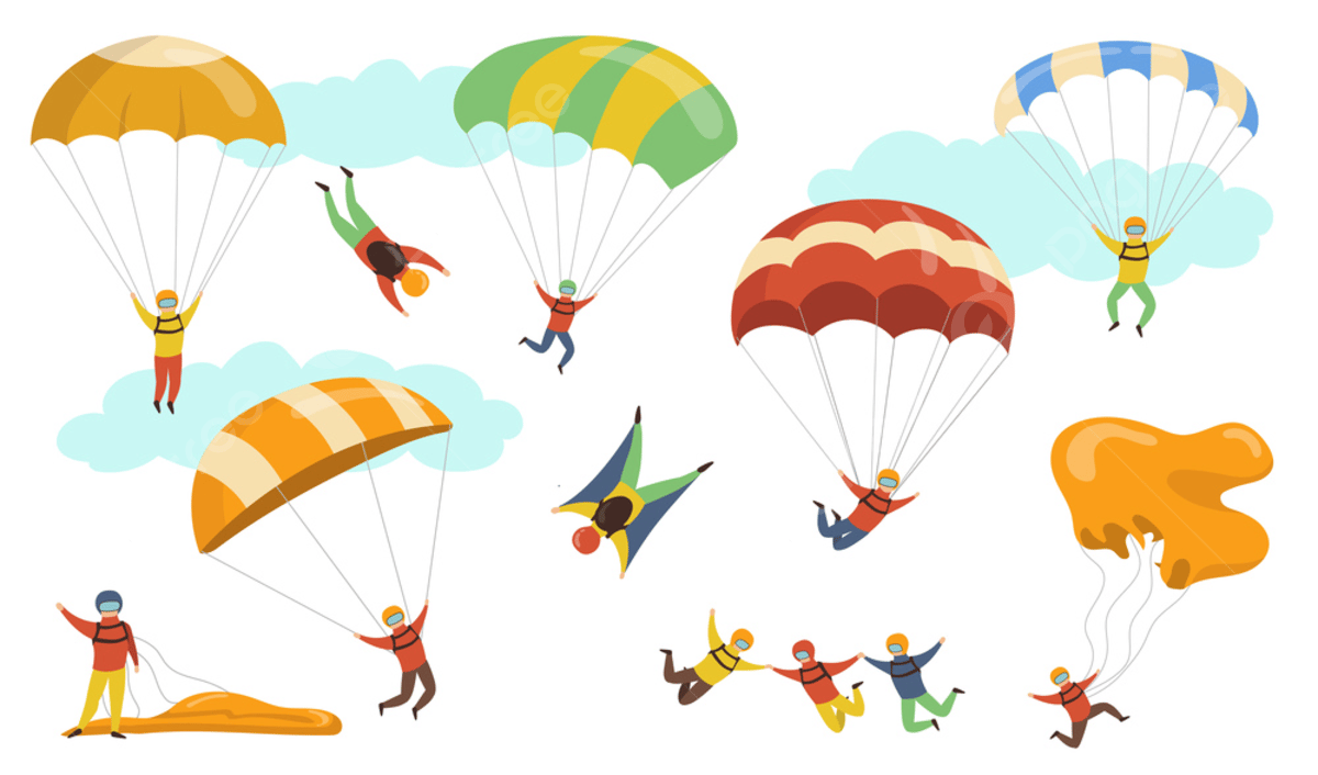 Полеты на парашюте за катером векторный рисунок
