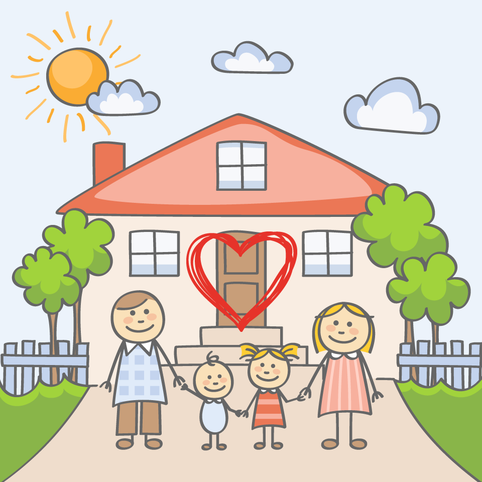 Счастливая семья рисунок